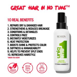 Revlon UniqOne Hair Treatment Green Tea Fragrance 150ml - Image 2
